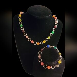 Vtg. Necklace And Bracelete Set